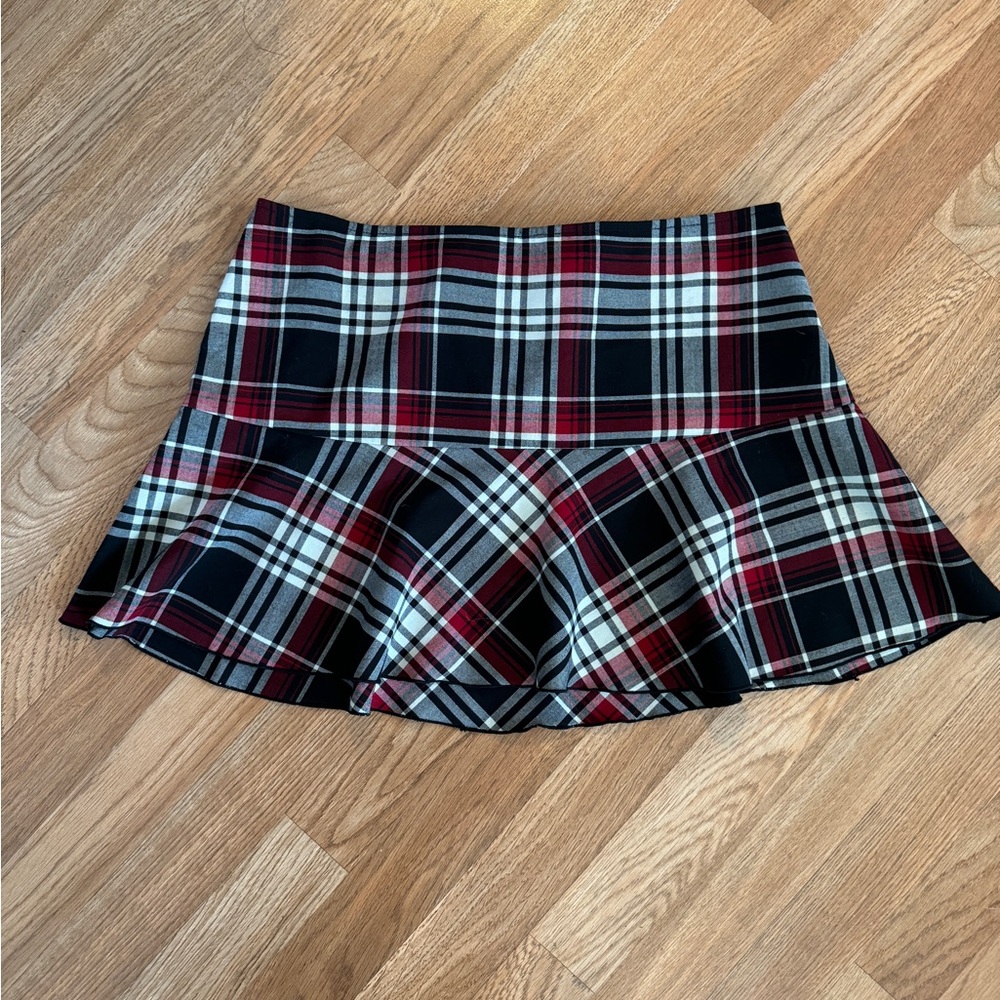Vintage Plaid Mini Skirt Size L/XL